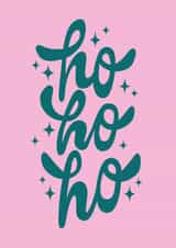 Cute Typography Christmas Card - Ho Ho Ho created by Sofini Design