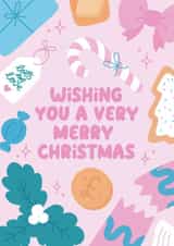 Cute Christmas Card - Wishing You a Very Merry Christmas created by Sofini Design