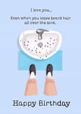 Funny Birthday Card For Significant Other With A Beard Or Messy Shaving Habits. created by Things By Bam