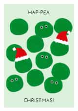 Cute Christmas Card for Loved One - Hap-pea Christmas created by Paint by Louise