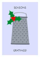Funny Christmas Card for loved one - Seasons Gratings - Festive Cheese Grater created by Paint by Louise