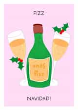 Funny Christmas card for your loved one - Fizz Navidad created by Paint by Louise