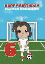 Cute Birthday Card - Granddaughter Age 6 - Football Girl created by @Cupsie's Creations