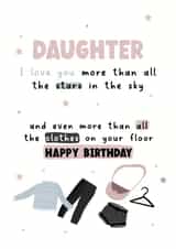 Daughter - Clothes on your Floor  - Pastel - Birthday Card created by LynseyLovez