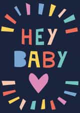 Cute new baby card with lots of fun lettering and bright colours created by Sazerelli Designs