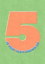 5 is very old & grown up birthday card (5 birthday card) created by London Road Designs