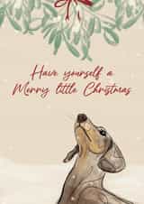 Have yourself a merry little Christmas dachshund card created by WillyBee