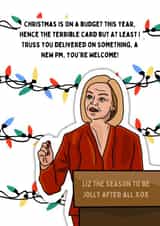 Liz Truss Funny Christmas Card Humour created by Channon Gray