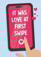 Cute Valentine's Day Card for your partner - Online Dating - Love at First Swipe created by Paul Stevens