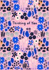 Beautiful Sympathy Card - Thinking of You - Friendship - bright botanicals created by Tara Reed