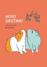 Romantic guinea pig Christmas card for significant other created by Goofy Guineas