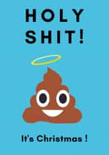 Holy Shit! It's Christmas! Holy Poo emoji card created by Lily Steel