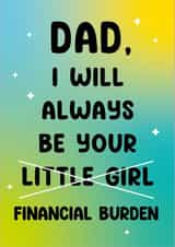 Funny Birthday Card for Dad from Daughter - Little Girl created by Sarah Shields Designs