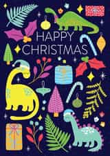 Fun Dinosaur Christmas Card created by Dolly and Fred