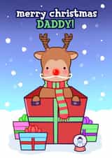 Cute Christmas card for dad and daddy - reindeer created by Little Linas Cards