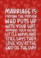 'Love You at the End of the Day' Cute and Heartfelt Wedding/Anniversary Card created by Brogan Thomas