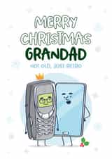 Cute Greeting Merry Christmas Grandad - Not Old Just Retro created by Superlush Cards