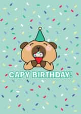 Cute Capybara birthday card created by Luella York