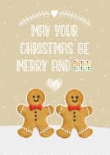 cute gingerbread gay couple card created by Mo&Co