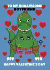 Cute Dinosaur Valentine's Card For Boyfriend - I Love You This Much created by @Cupsie's Creations