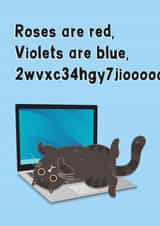 Funny cat on a keyboard - Valentine's Day Card created by This is Awesome