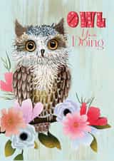 A pretty card to send to someone to ask how they are. created by Deborah Wainwright Illustration