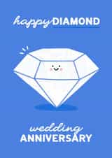 Cute Diamond Wedding Anniversary Card For Significant Other - Happy Diamond created by Jess Shah