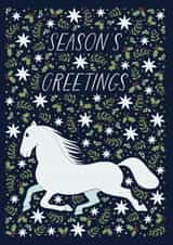 Festive Foliage Print Horse Christmas Card created by Jennifer Kirkham