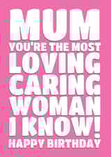 Loving Mum Birthday Card created by On Fire Typography