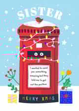 Funny Christmas Postbox Card For Your Sister - Sibling Humour - Silly Xmas Card created by Creative Joy