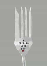 Rude anniversary card-illustration-I Forking Love You created by Emma Palmer