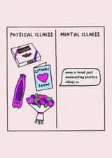 Card for someone struggling with mental health - dark humour created by Hey Huns It's Nicole