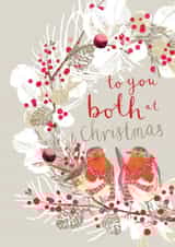 Cute Christmas Card For Couple - Robin Couple - To You Both at Christmas created by Louise Tiler