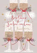 Christmas Card for Brother and Sister-in-Law - Christmas Prosecco Champagne created by Louise Tiler