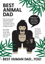 Cute Animal Gorilla Fact Card for Dad - Best Human Dad... You! created by Gemma Stanton Creative