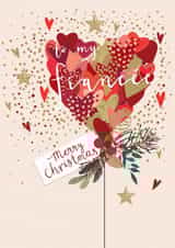 Cute Chriastmas Card - Heart Balloon - Fiancee Merry Christmas created by Louise Tiler