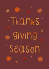 Thanks giving season greetings card created by Bidds and Bobs Illustration