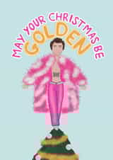 Christmas card - Harry styles - golden - sister Christmas created by Verity sparks