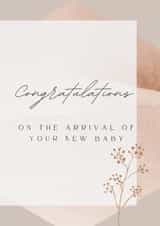New Baby Congratulations Card - Elegant - Simple - Boho - Beautiful created by Party Planning Committee