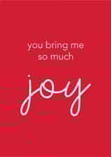 Cute Christmas Card for A Friend - You Bring Me So Much Joy - Festive Typography created by Bumble & Tinks