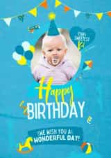 Personalised Birthday Photo Card created by Night designs - Child kid Birthday Personalised Photo Card 22035