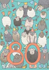 Fun 80th Sheep Birthday Card for Him for Dad for Grandad for Uncle for Friend created by FELLTARN