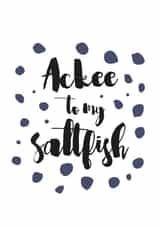 Cute Food Anniversary Card, Ackee to my Saltfish created by New Maroons