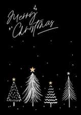 Elegant Christmas Card - Christmas Trees - Merry Christmas created by April Gonzalez