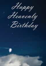 Happy Heavenly Birthday card for family or friends. Balloon in the sky. created by Carly Wootton