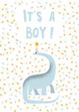 Newborn card with cute dinosaur for baby boy. created by Anastasia Ultramarin