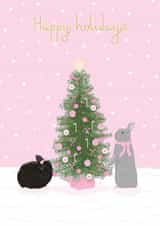 Happy Holiday bunnies created by Hannie Illustrations