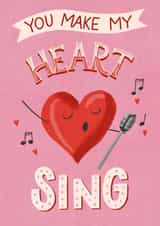 You make my Heart Sing Valentines Card created by Silky Rose Design