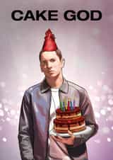 Eminem - Slim Shady - Rap God - Cake God - Funny Birthday Greetings Card created by Orsum-art
