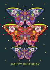 BEAUTIFUL FLORAL BUTTERFLY BIRTHDAY CARD. PERFECT FOR HER. created by NICHOLA COWDERY ILLUSTRATIONS